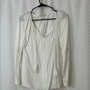 Rachel Zoe Cream Eyelet Blouse